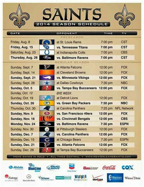 2010 saints season|saints 2010 football schedule.